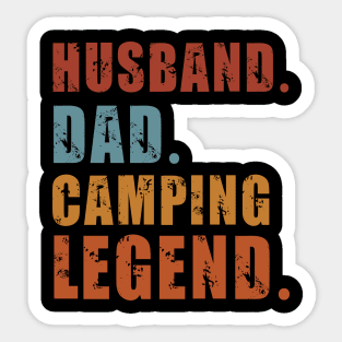 Husband Dad Camping Legend Vintage Funny Camper Father's Day Sticker